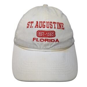 St. Augustine Florida Est. 1565 Strapback Baseball Cap White One Size Cotton ESY